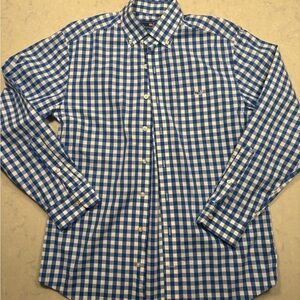 Vineyard Vines Blue and White Plaid Men's Shirt